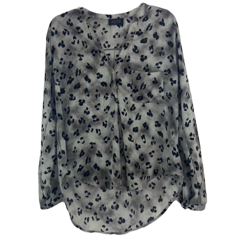 ASTR snow leopard print blouse top.